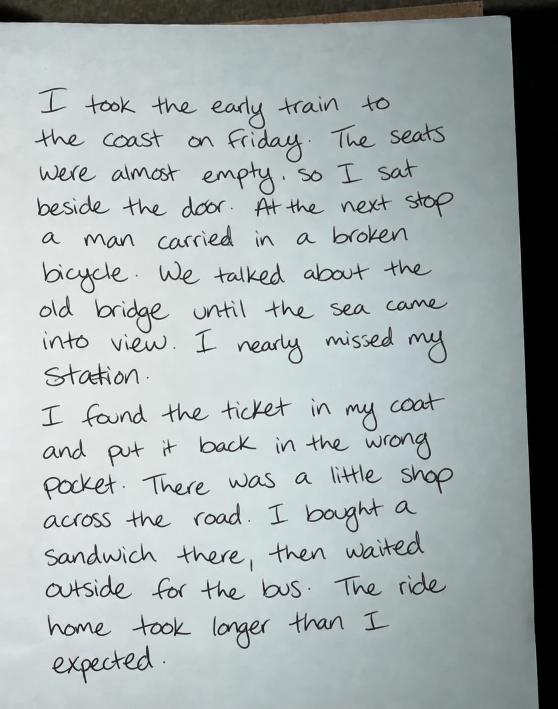 AI-generated English handwriting sample used to make Coastal Notes