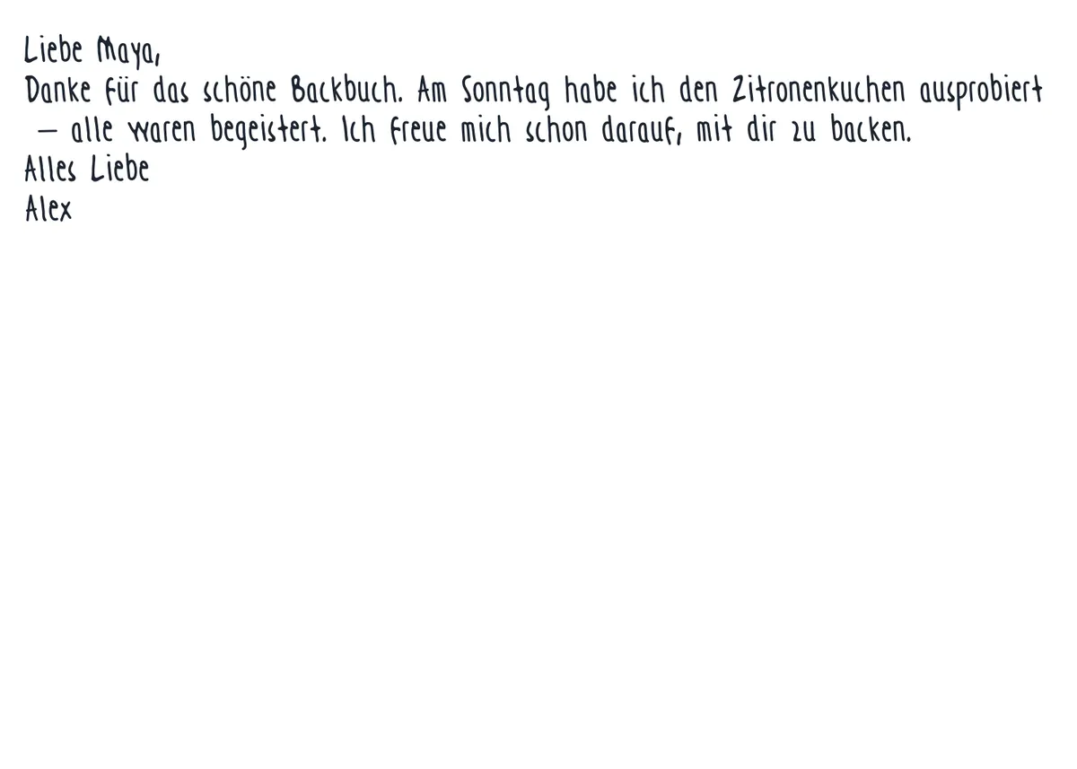 Vorher: Enge Zeilen und fehlende Absatzabstände drängen Anrede, Nachricht und Grußformel zusammen.