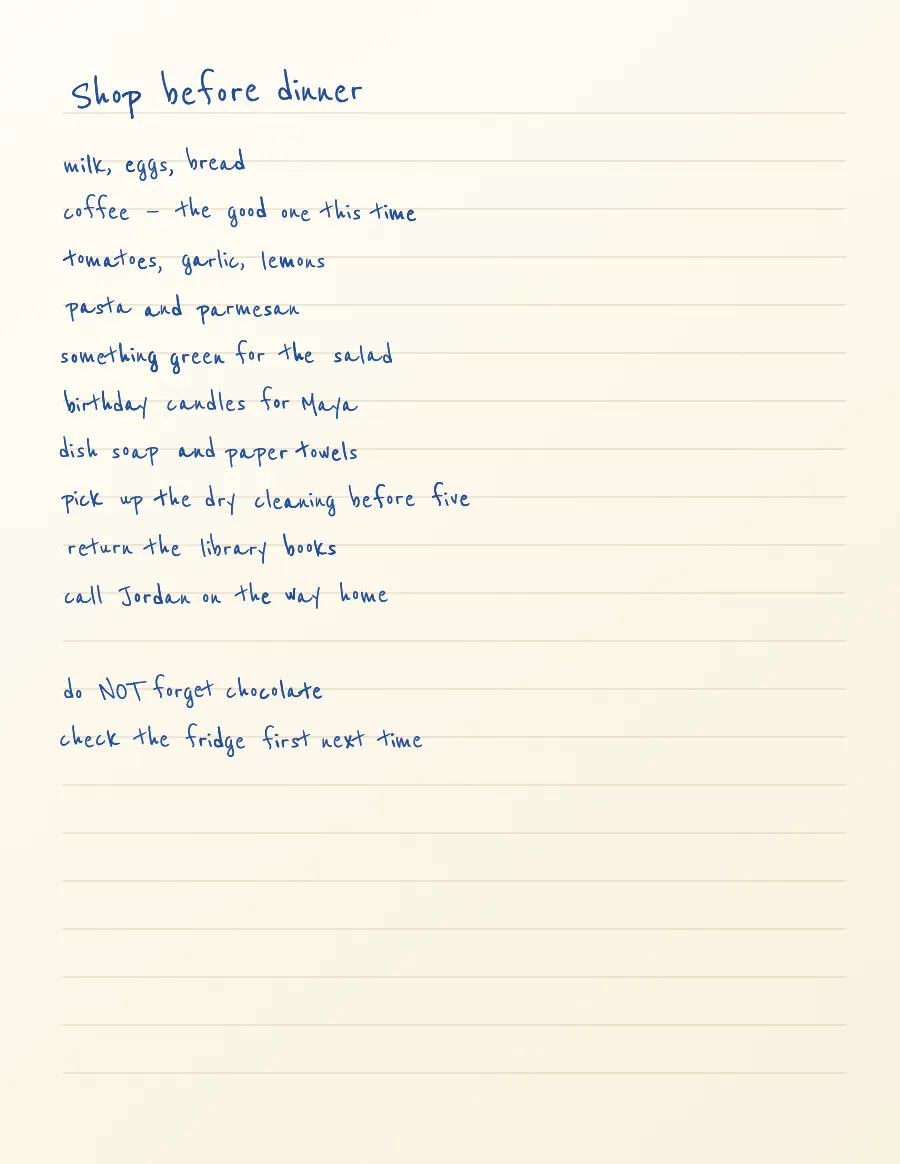 Rushed messy handwriting with uneven spacing and baseline movement